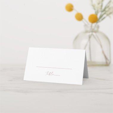Modern Rose Gold Script Folded Wedding Place Invitations