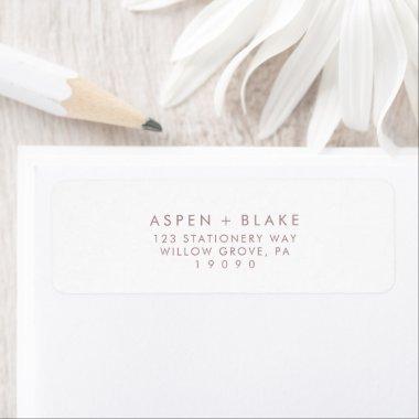 Modern Rose Gold Script Return Address Label