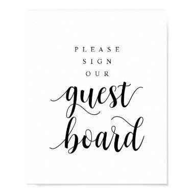 Modern Rustic Black Wedding Our Guest Board Poster