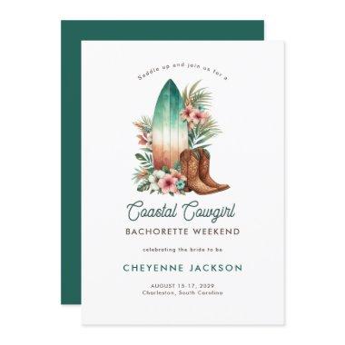 Modern Rustic Coastal Cowgirl Bachelorette Invitat