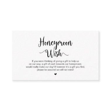 Modern Rustic Farm, Black Script, Honeymoon Wish Enclosure Invitations