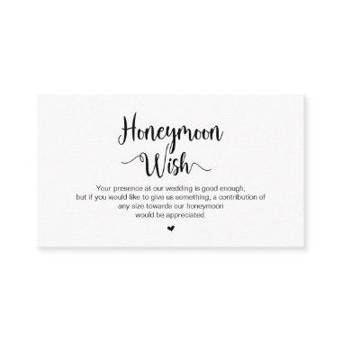 Modern Rustic Farm, Black Script, Honeymoon Wish Enclosure Invitations