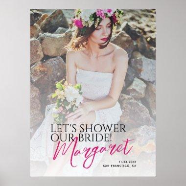 Modern Rustic Let's Shower Our Bride Welcome Sign