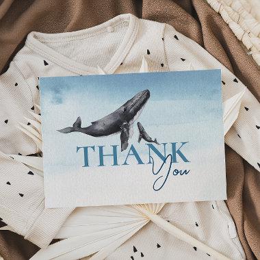 Modern Rustic Ocean Flat Baby Shower Thank You Invitations