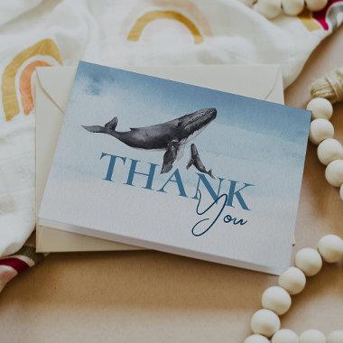 Modern Rustic Ocean Folded Baby Shower Thank You