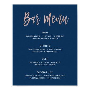 Modern Rustic Wedding Bar Menu Sign Drinks