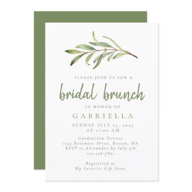 Modern Sage Green Botanical Bridal Brunch