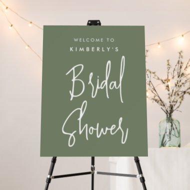 Modern Sage Green Script Welcome Bridal Shower Foam Board