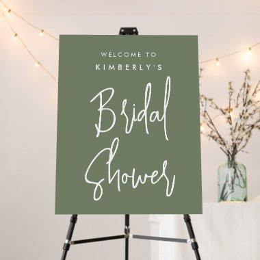 Modern Sage Green Script Welcome  Foam Board