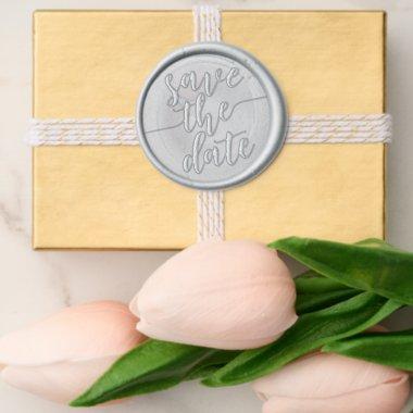 Modern SAVE THE DATE Classic Elegant Chic Script Wax Seal Sticker