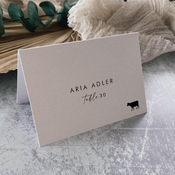 Modern Script Beef Menu Option Wedding Place