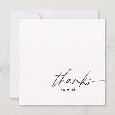 Modern Script Black and White Thanks Thank You Invitations