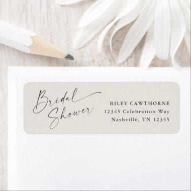 Modern Script Boho Bridal Shower Return Address Label