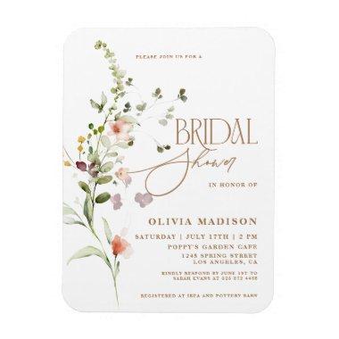 Modern Script Boho Flower Garden  Magnet