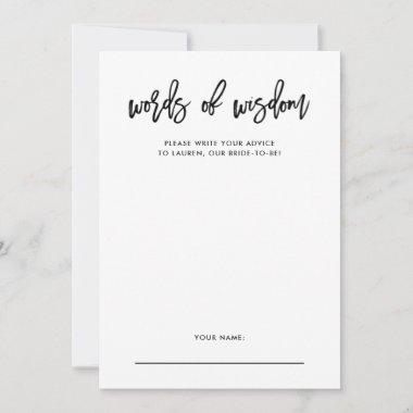 Modern Script | Bridal Shower Advice Card