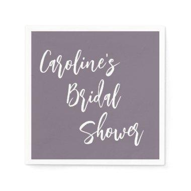 Modern Script  Custom Dusty Purple Napkins