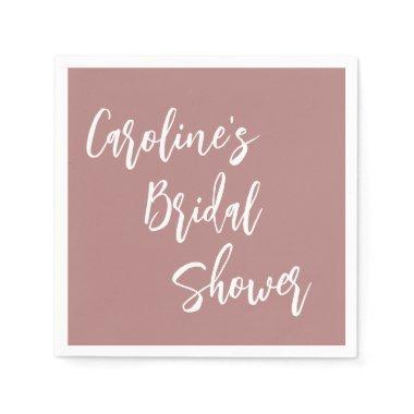 Modern Script  Custom Dusty Rose Napkins