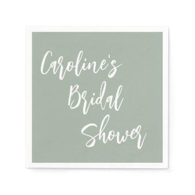 Modern Script  Custom Dusty Sage Napkins