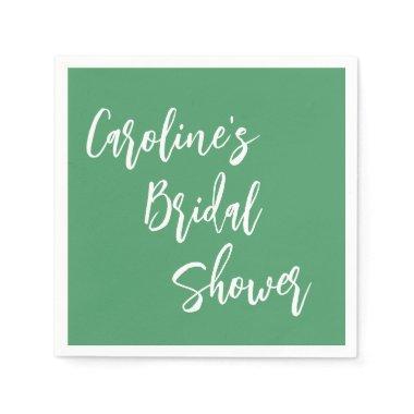 Modern Script  Custom Kelly Green Napkins