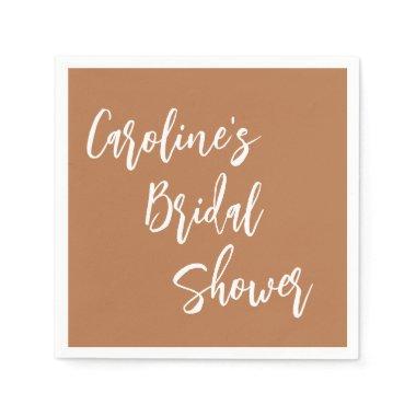 Modern Script  Custom Terracotta Napkins