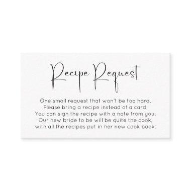 Modern Script  Recipe Request Enclosure
