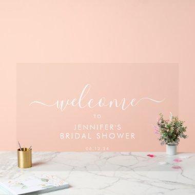 Modern Script  Welcome White Acrylic Sign