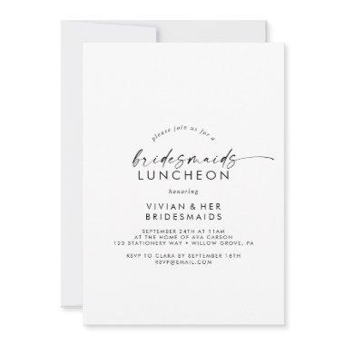 Modern Script Bridesmaids Luncheon Invitations