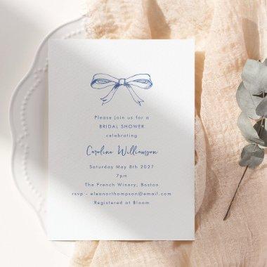 Modern Script Coquette Bow Blue