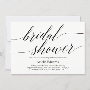 Modern Script EDITABLE COLOR Bridal Shower Holiday Invitations