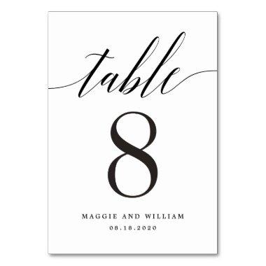 Modern Script EDITABLE COLOR Table Number Card