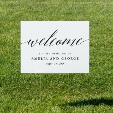 Modern Script EDITABLE COLOR Welcome Yard Sign