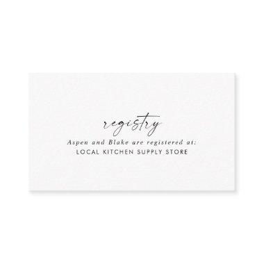 Modern Script Gift Registry Enclosure Invitations