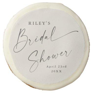 Modern Script Ivory Boho Bridal Shower Sugar Cookie