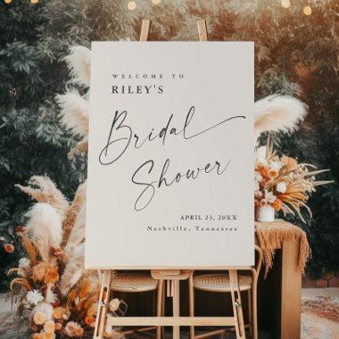 Modern Script Ivory Boho Bridal Shower Welcome Foam Board