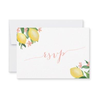 Modern Script Lemons Wedding Food Options RSVP Card