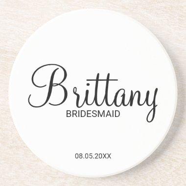 Modern Script Personalized Bridesmaids Coaster