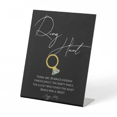 Modern script ring hunt bridal shower game sign