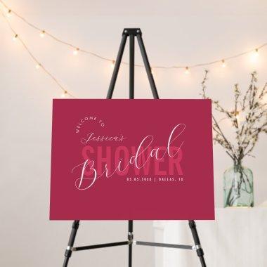 Modern Script Viva Magenta Bridal Shower Welcome Foam Board