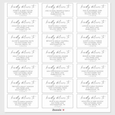 Modern Script Wedding Guest Address Labels