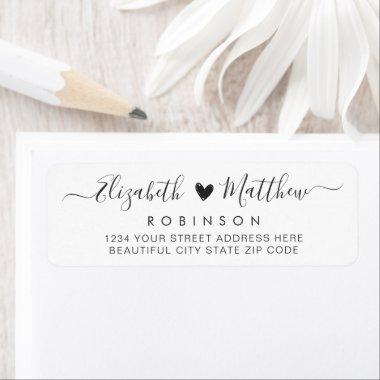 Modern Script Wedding Return Address Label