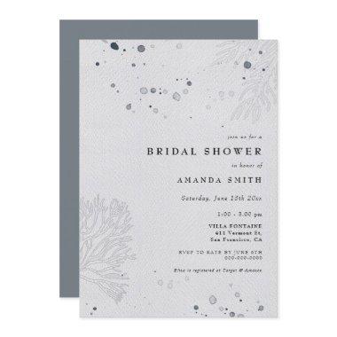 Modern Seashell Watercolor Beach Bridal Shower Invitations