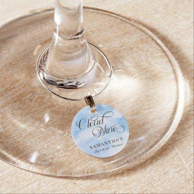 Modern She Is On Cloud 9 Bachelorette Weekend Wine Charm