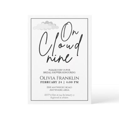 Modern She is on cloud nine bridal shower Invitations