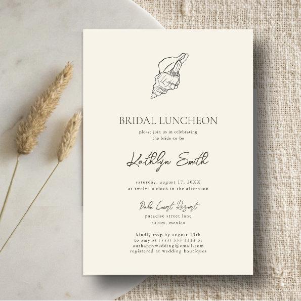 Modern Shell Beach Ocean Wedding Bridal Luncheon