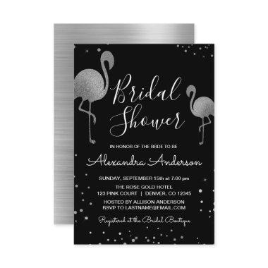 Modern Silver Foil Flamingo