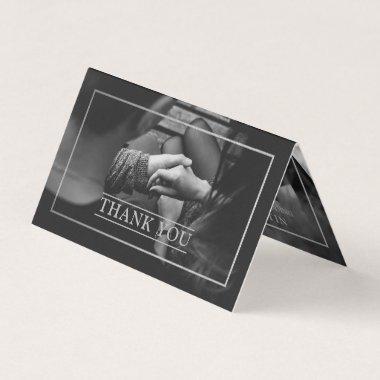 Modern Silver Foil Photo Thank You Invitations