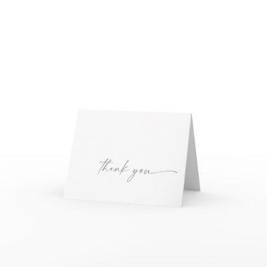 Modern Silver Script Thank You Invitations