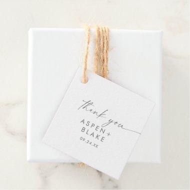 Modern Silver Script Thank You Favor Tags