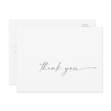 Modern Silver Script Thank You PostInvitations