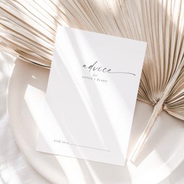 Modern Silver Script Wedding Advice Card